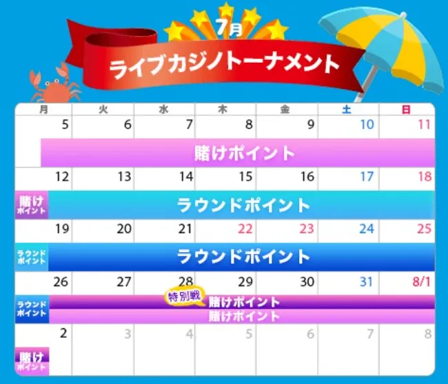 【ベラジョンカジノ】「白熱のsummerトーナメント」開催期間