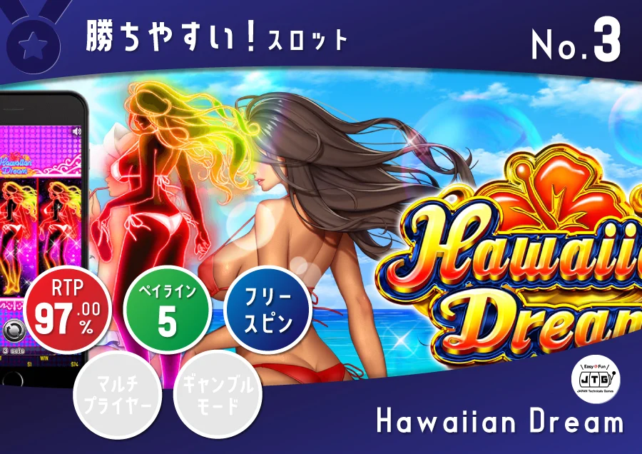 Hawaiian Dream ハワイアンドリーム|ペイアウト率:97.00% RTP