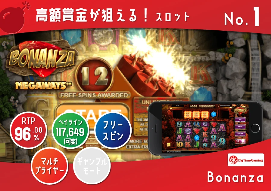 Bonanza ボナンザ|ペイアウト率:96.00% RTP