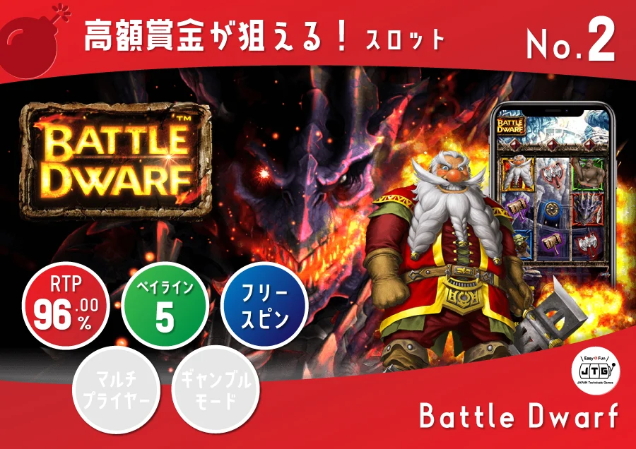Battle Dwarf バトルドワーフ|ペイアウト率:96.00% RTP